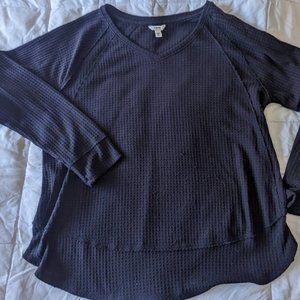 Women's XXL Black Waffle Knit Tunic